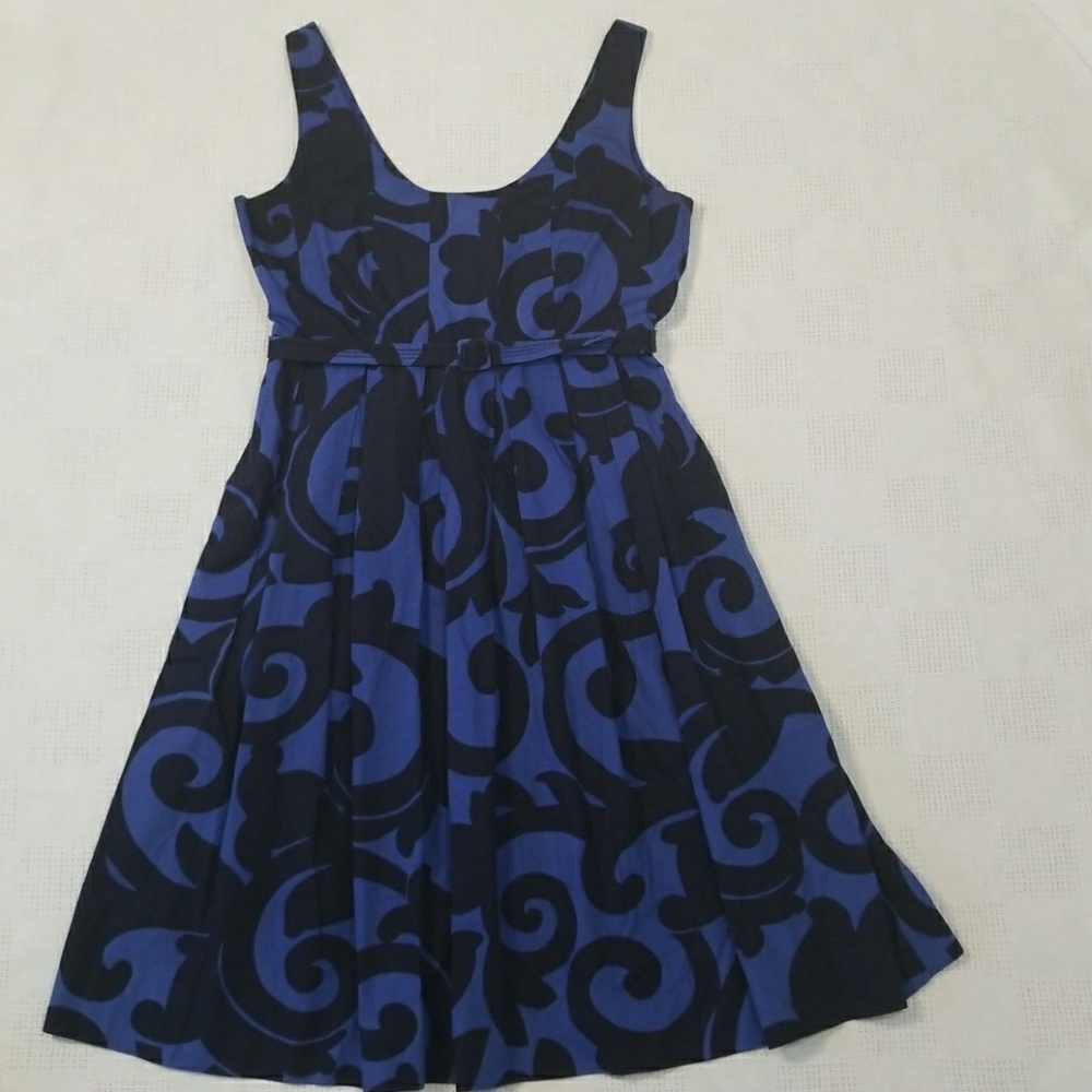 J. Crew Balustrade Blue & Black Dress - 4